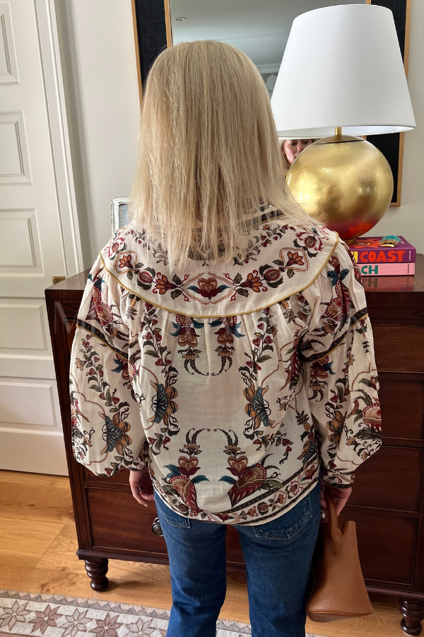 Majestic Hearts Cream Blouse by Farm Rio