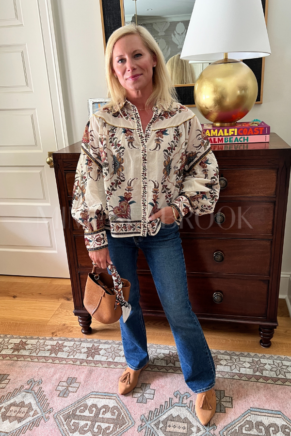 Majestic Hearts Cream Blouse by Farm Rio