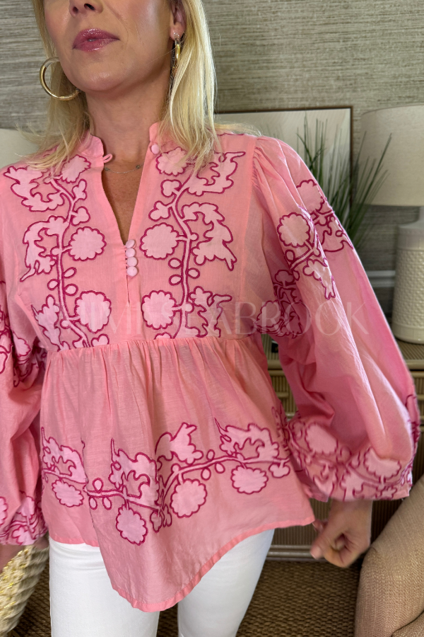 Mandarin Balloon Top, Tangier Pink by Oliphant