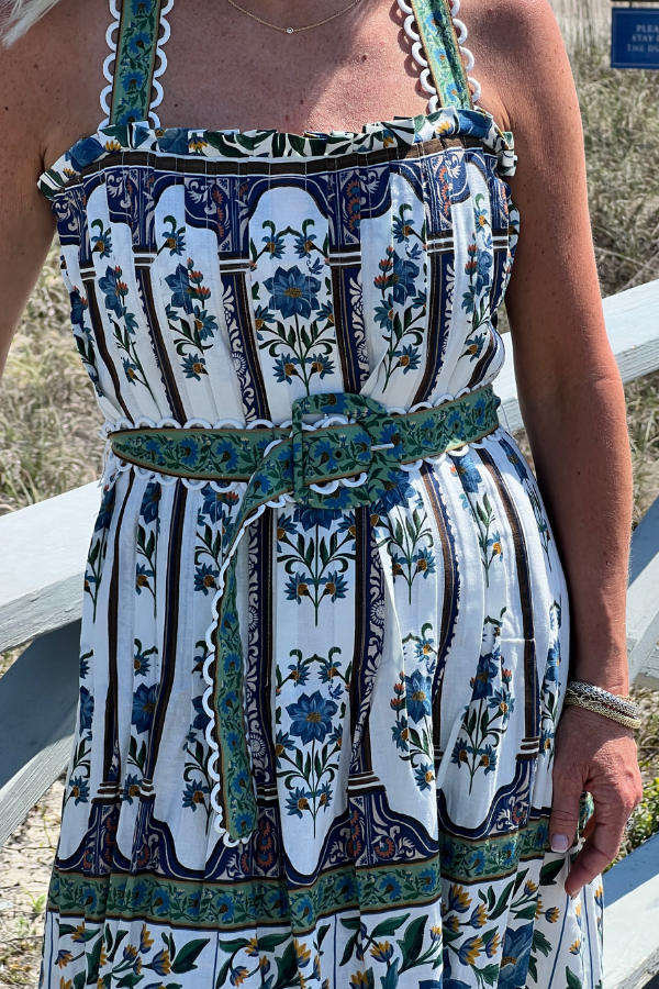 Manoela Off-White Sleeveless Belt Maxi Dress by Farm Rio