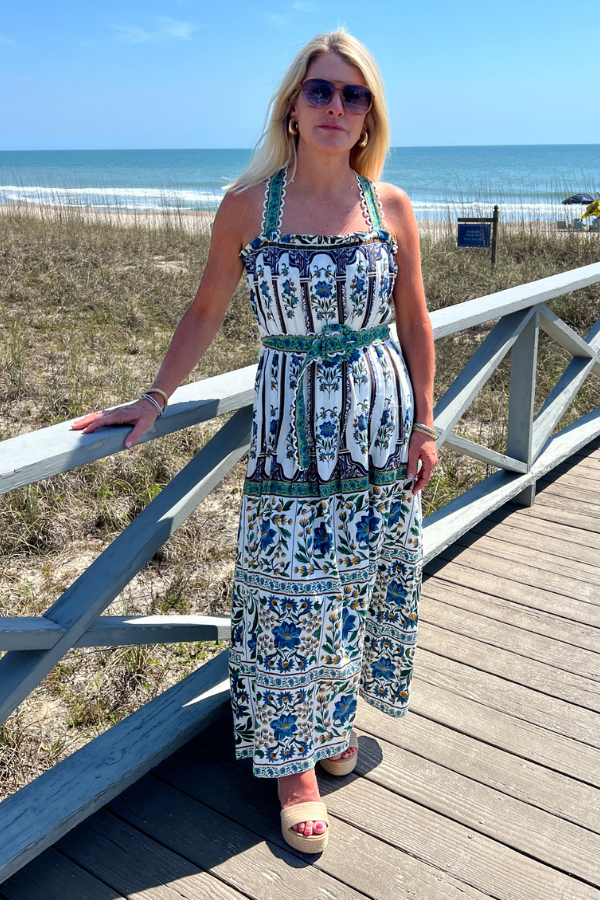 Manoela Off-White Sleeveless Belt Maxi Dress by Farm Rio – Mimi Seabrook