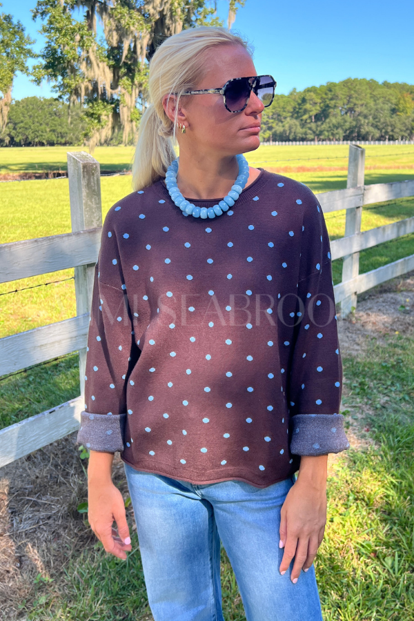 Marcello sweater, brown/blue