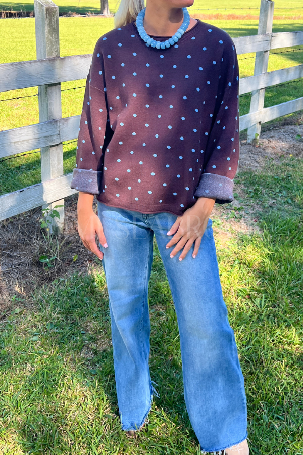 Marcello sweater, brown/blue