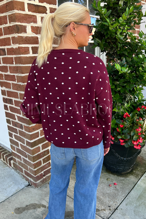Marcello sweater, wine/ivory