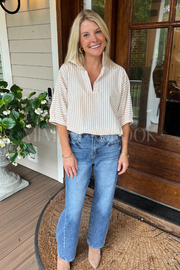 Margo top, almond