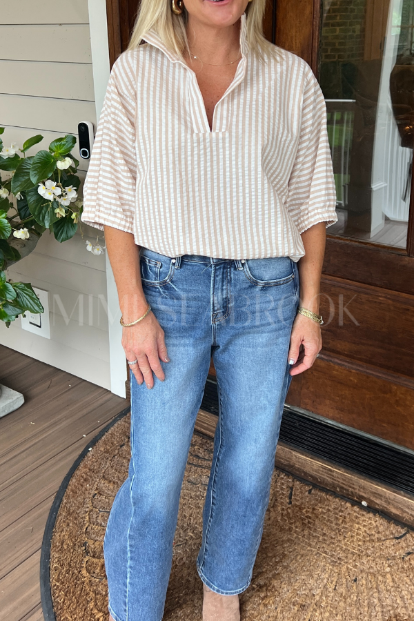 Margo top, almond