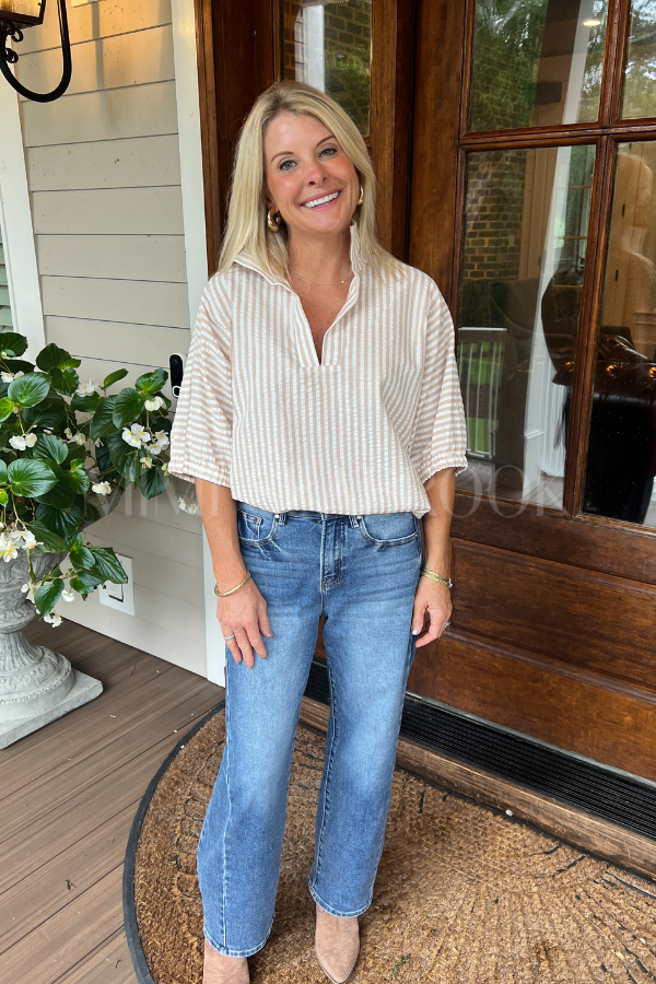 Margo top, almond