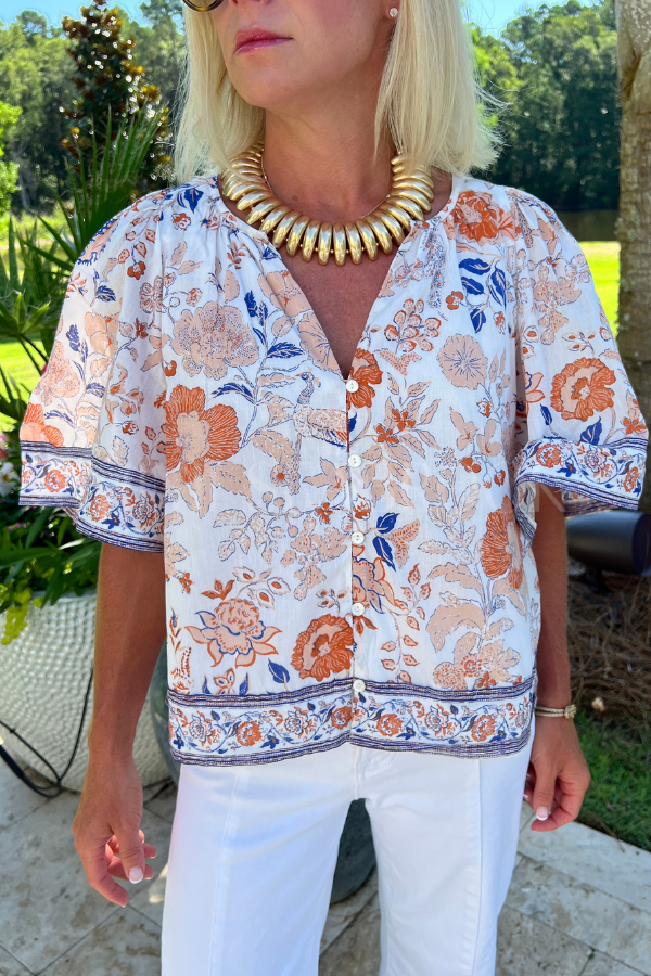 Marin Blouse, Bellavista Print by Cleobella