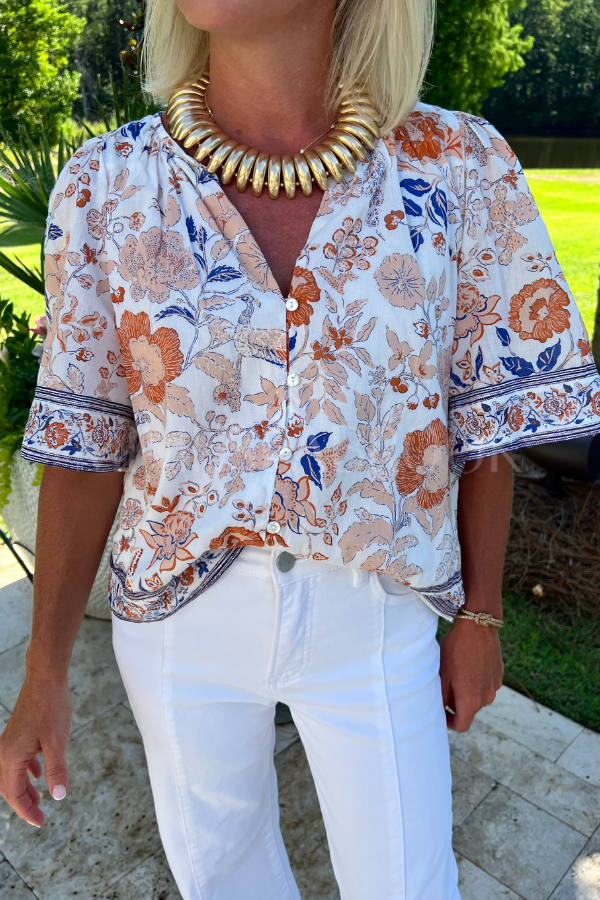 Marin Blouse, Bellavista Print by Cleobella
