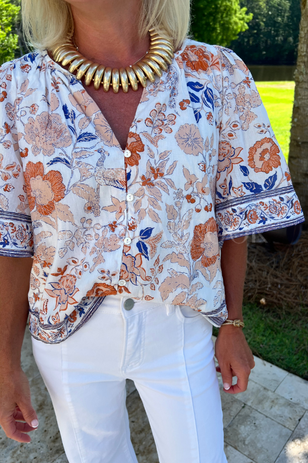 Marin Blouse, Bellavista Print by Cleobella