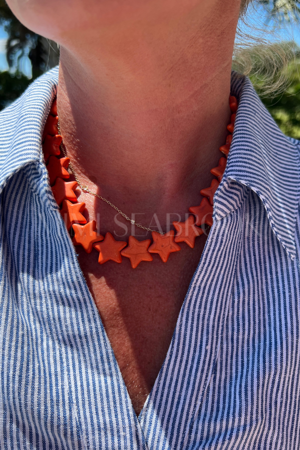 Marine Sea Star Necklace, orange