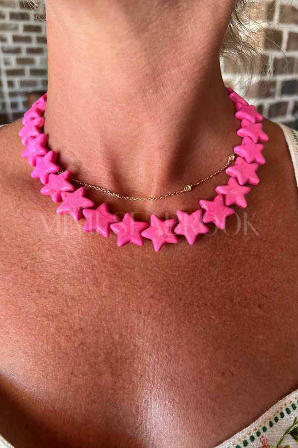 Marine Sea Star Necklace, pink