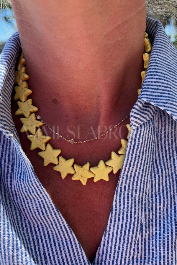 Marine Sea Star Necklace, yellow