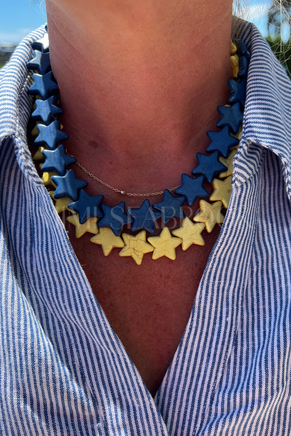 Marine Sea Star Necklace, yellow