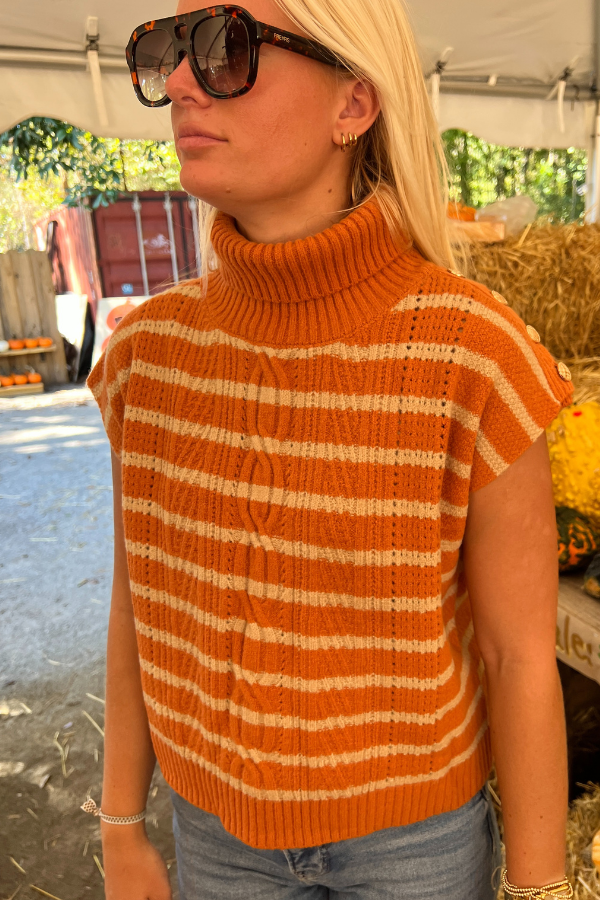 Maritime sweater, rust stripe