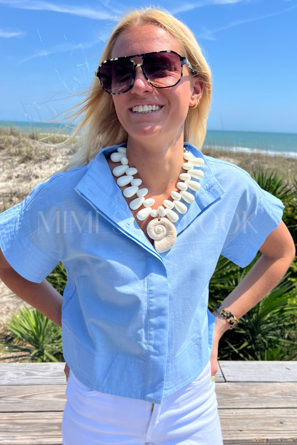 McDowell top, chambray
