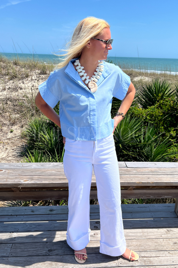 McDowell top, chambray