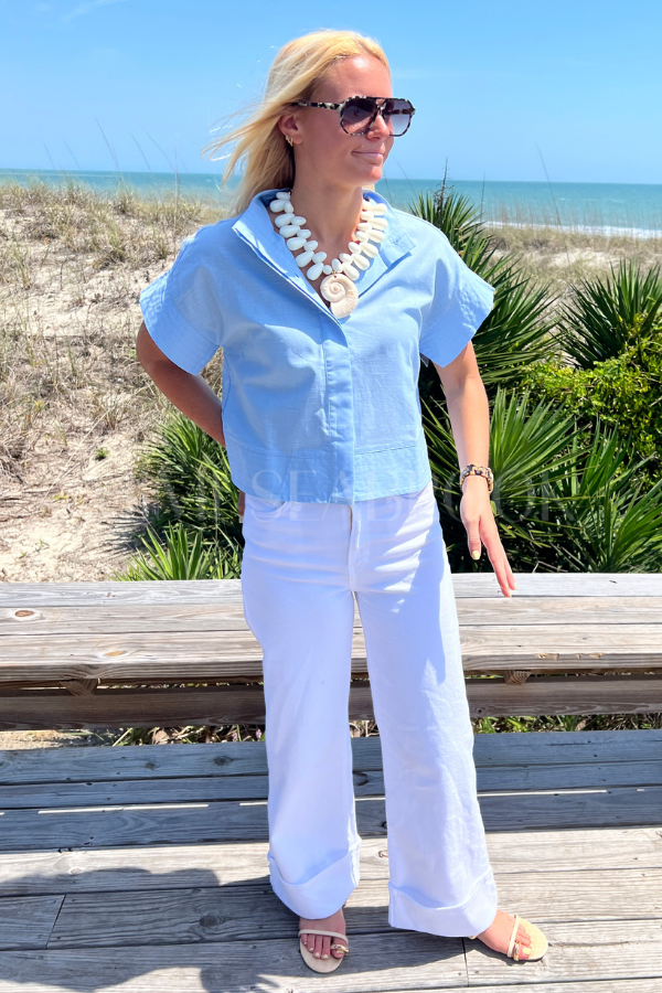 McDowell top, chambray