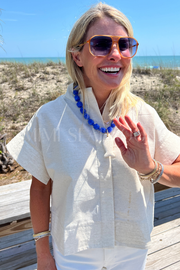 McDowell top, linen