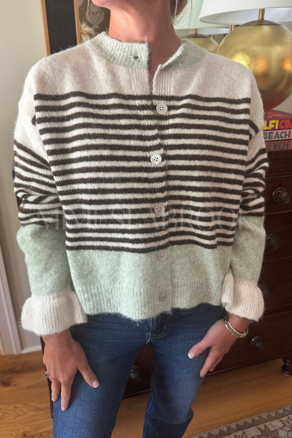 McKittrick cardigan sweater, ecru
