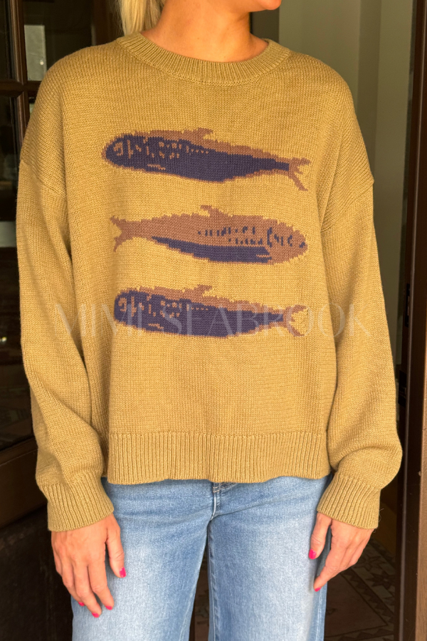 Mellania fish sweater, olive