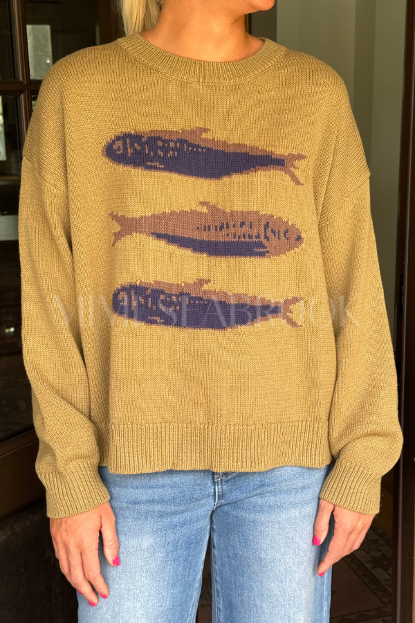 Mellania fish sweater, olive