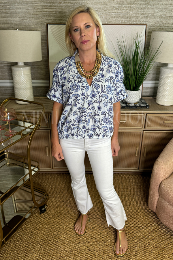 Merritt Top, Jacobean Floral by Livro