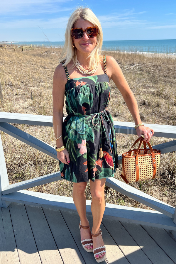 Midnight Macaw Fiesta Black Sleeveless Mini Dress by FARM RIO