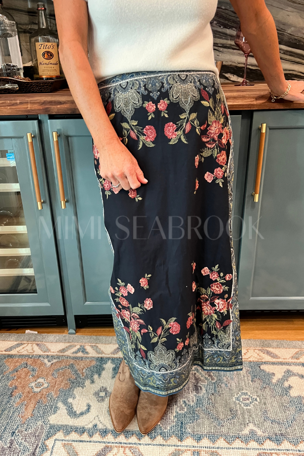 Milena Midi Skirt, Eglantine Print by Cleobella