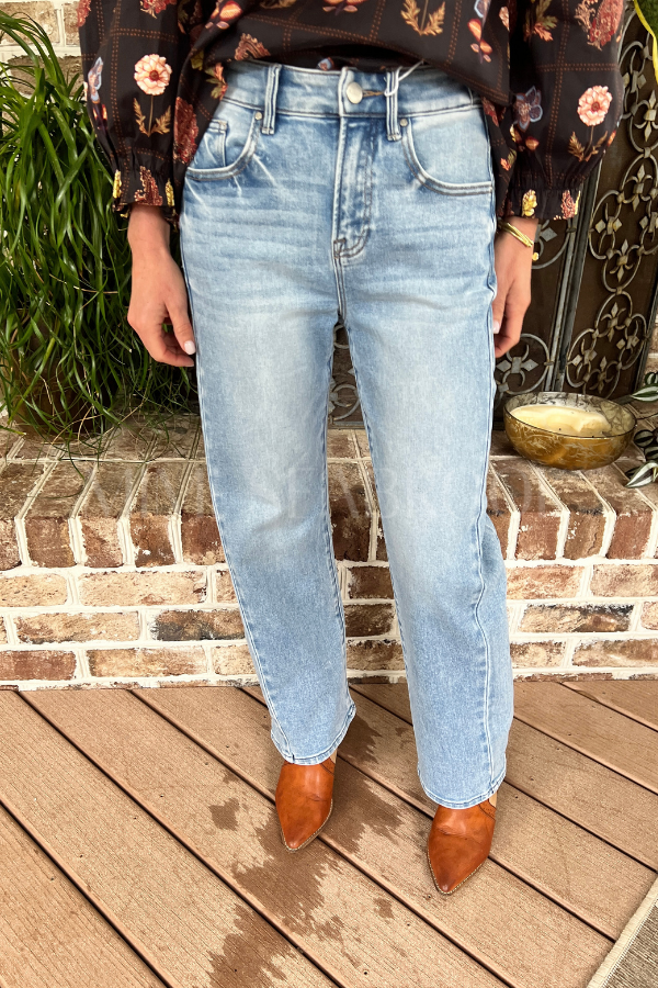 Miley barrel leg jeans, light denim