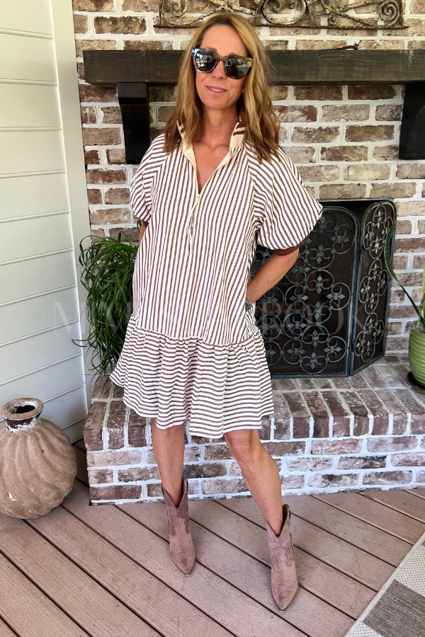 Mina dress, caramel