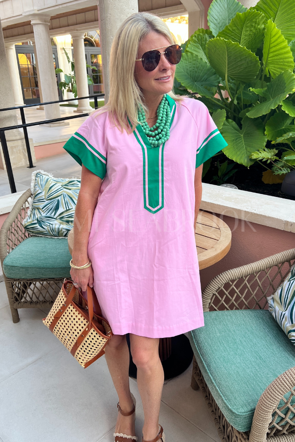 Mullins dress, light pink/green
