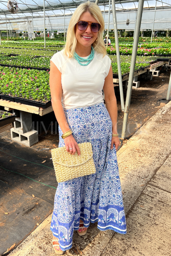 Murphy skirt, blue/white
