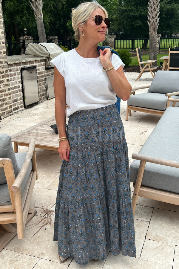 Murphy skirt, grey/blue