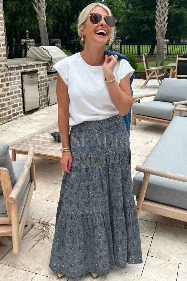 Murphy skirt, grey/blue