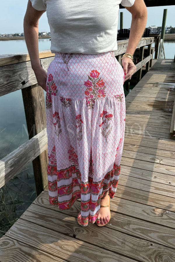 Murphy skirt, orange multi