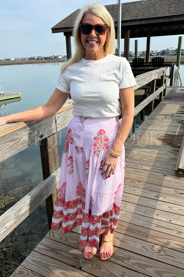 Murphy skirt, orange multi