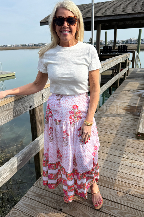 Murphy skirt, orange multi