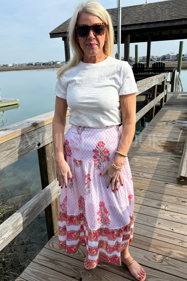 Murphy skirt, orange multi