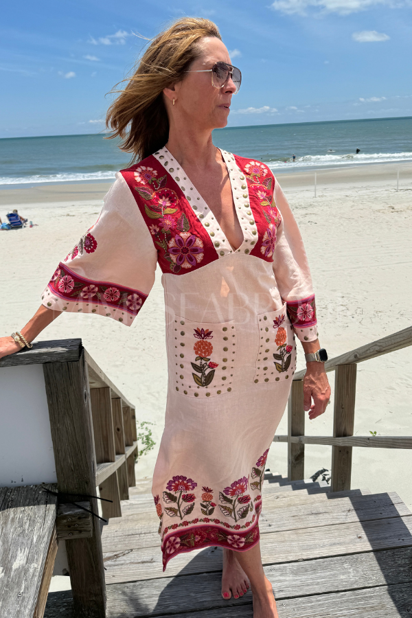 chinese dress ladies Nature Embroidered Cream Maxi Dress by Farm Rio – Mimi Seabrook