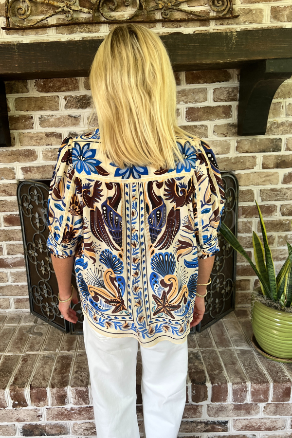 Nature Land Sand Blouse by Farm Rio