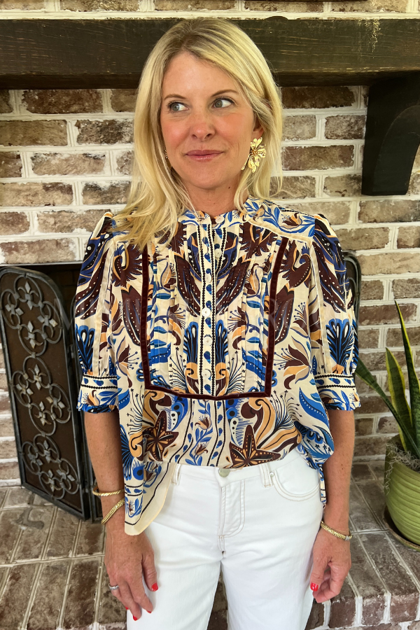 Nature Land Sand Blouse by Farm Rio