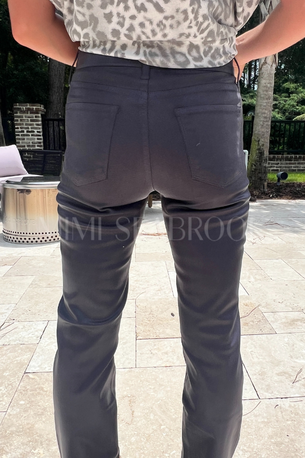 Nicole coated denim jeans, charcoal