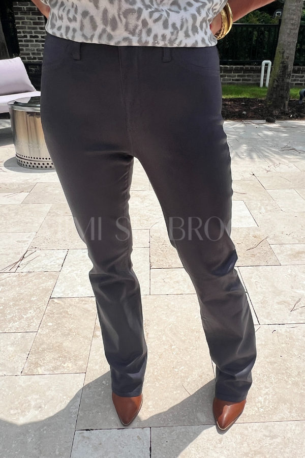 Nicole coated denim jeans, charcoal