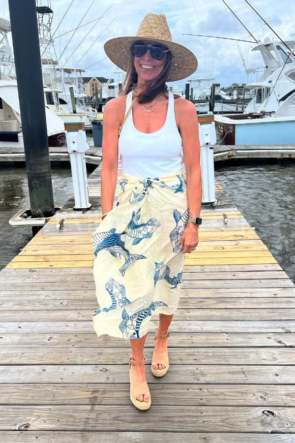 North Inlet Sarong / scarf by King + Pitt, silver king print