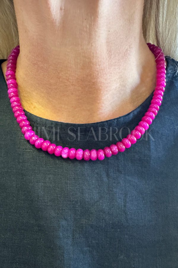North Inlet necklace, raspberry