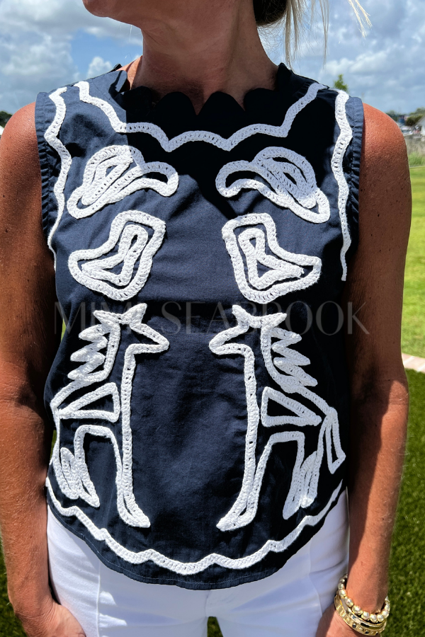 Nyra top, navy