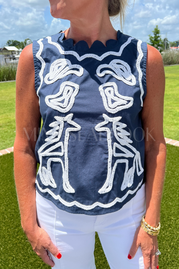 Nyra top, navy