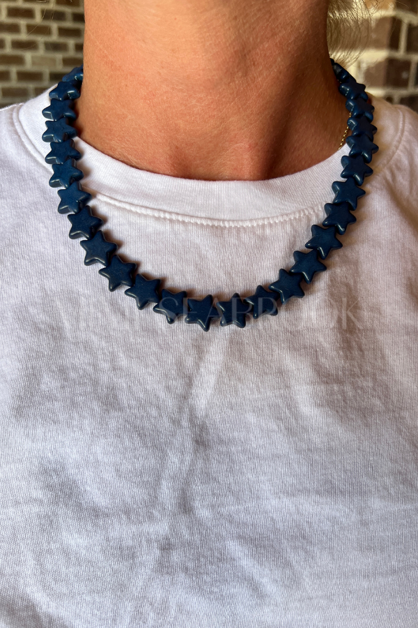 Oceanic Sea Star Necklace, navy