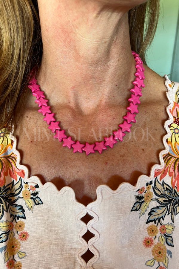 Oceanic Sea Star Necklace, pink